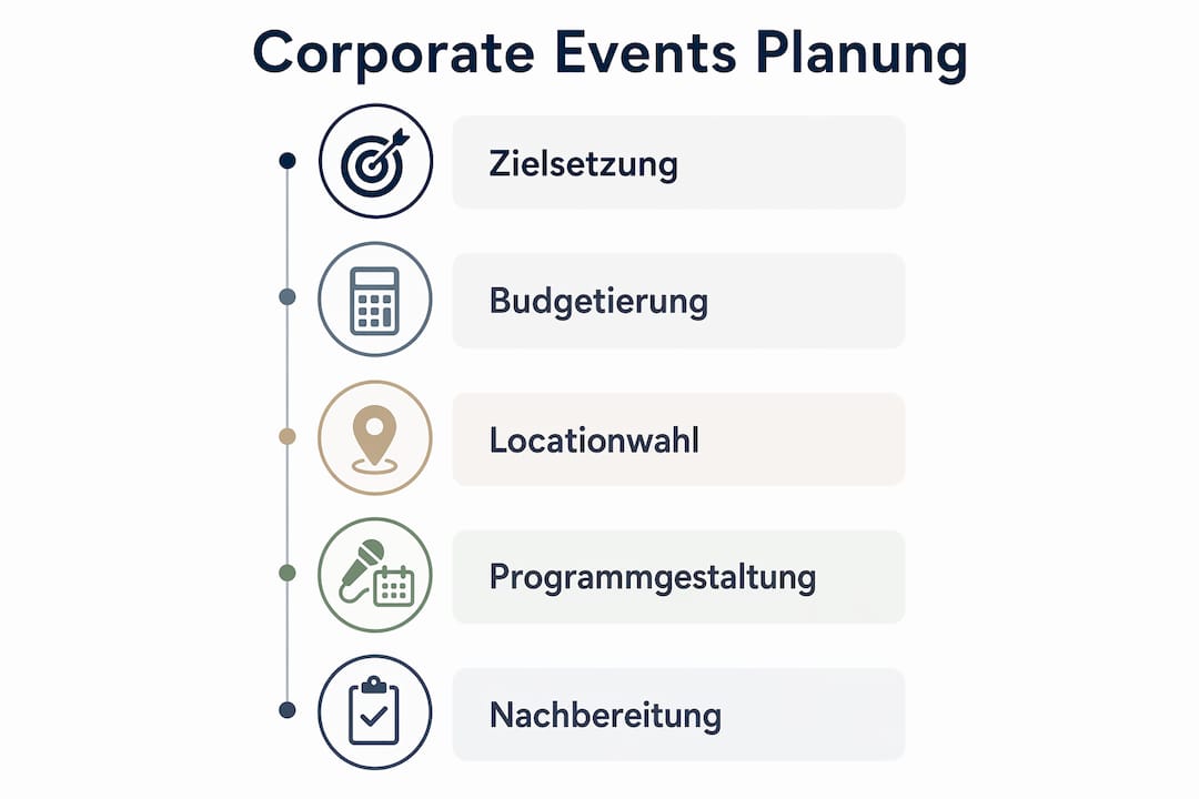 Was sind Corporate Events? Der Leitfaden 2026 3 Übersicht: Die wichtigsten Schritte für die erfolgreiche Planung von Firmenevents auf einen Blick