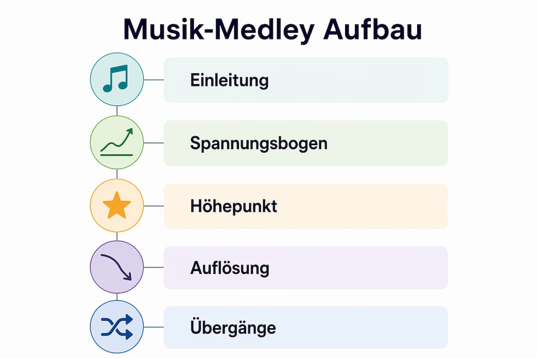 Grafik veranschaulicht, wie ein Musik-Medley aufgebaut ist