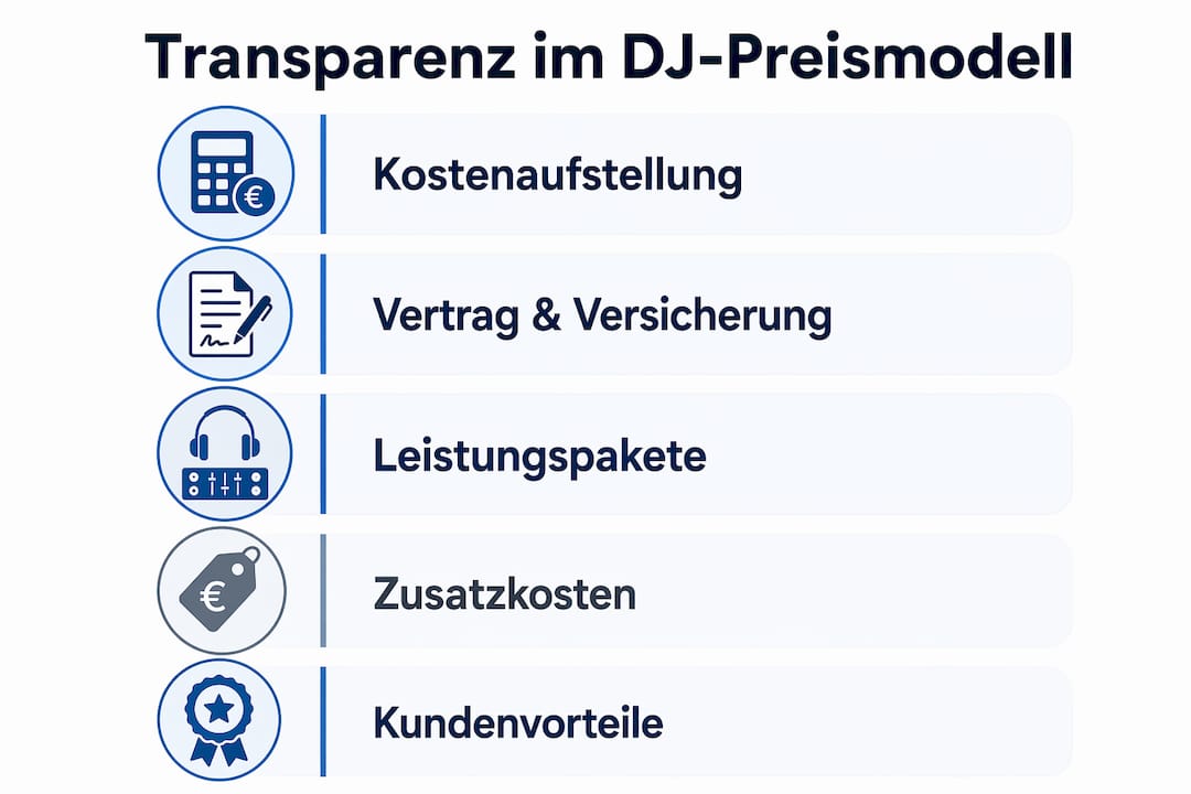 Transparentes DJ-Preismodell: Was es wirklich bedeutet 4 Übersicht: So gestalten DJs ihre Preisstruktur transparent