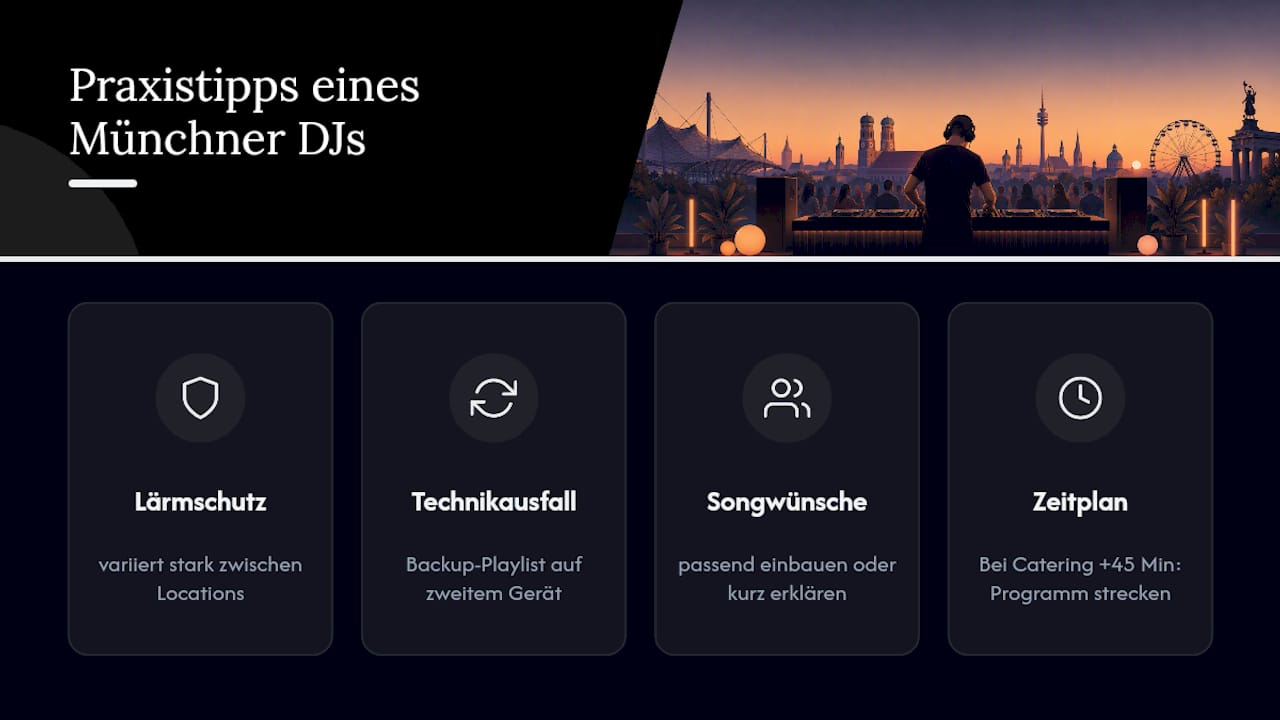 Musikkonzept schrittweise erstellen: Leitfaden für München 3 Was ein erfahrener Münchner Event-DJ aus der Praxis gelernt hat — overview diagram