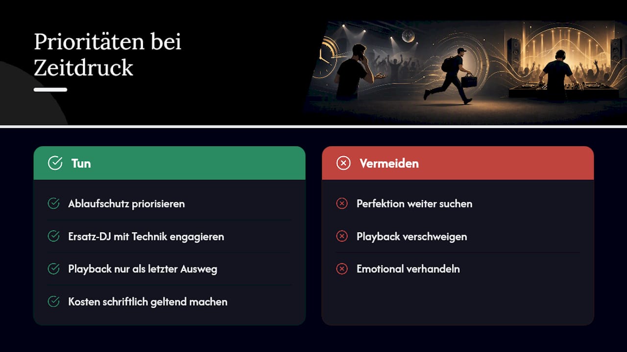 Kurzempfehlung: Prioritäten bei der Entscheidung unter Zeitdruck — overview diagram