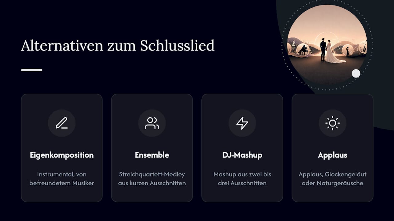 Alternative Lieder zum klassischen Hochzeitsschluss