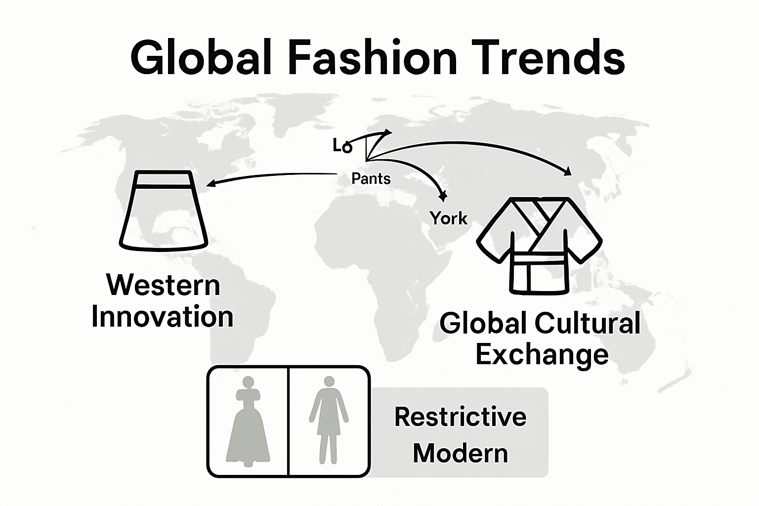 Infographic of 1960s global fashion influence