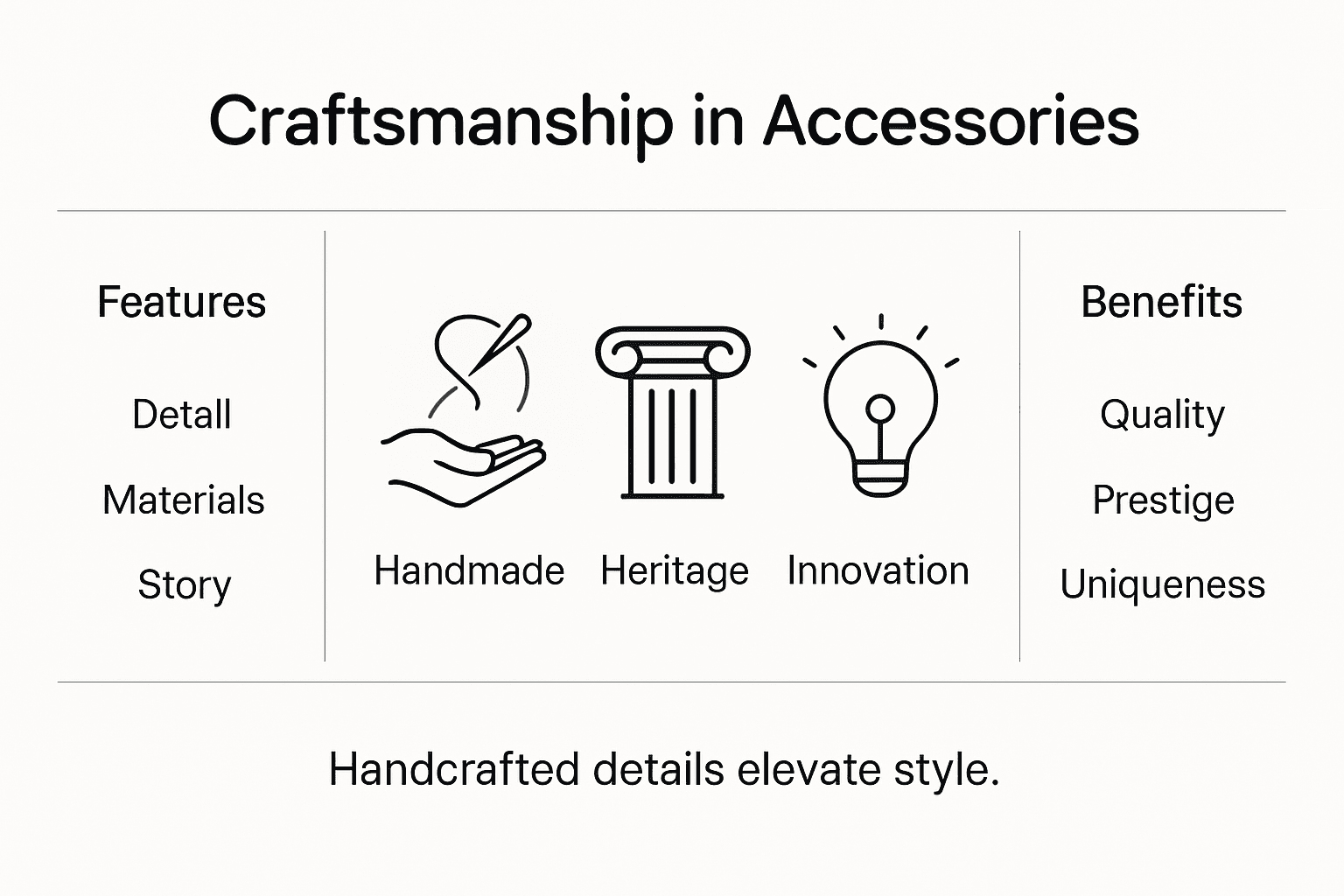 Infographic explaining craftsmanship in accessories