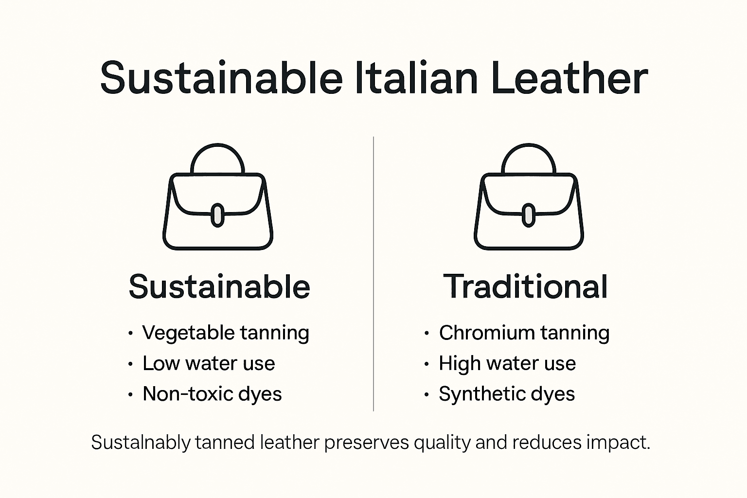 Infographic on Italian leather sustainability features