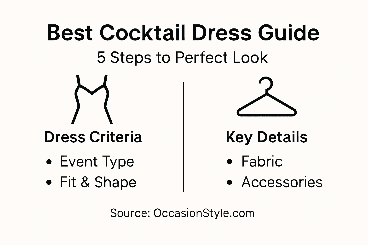 Infographic overview: steps to choosing cocktail dress
