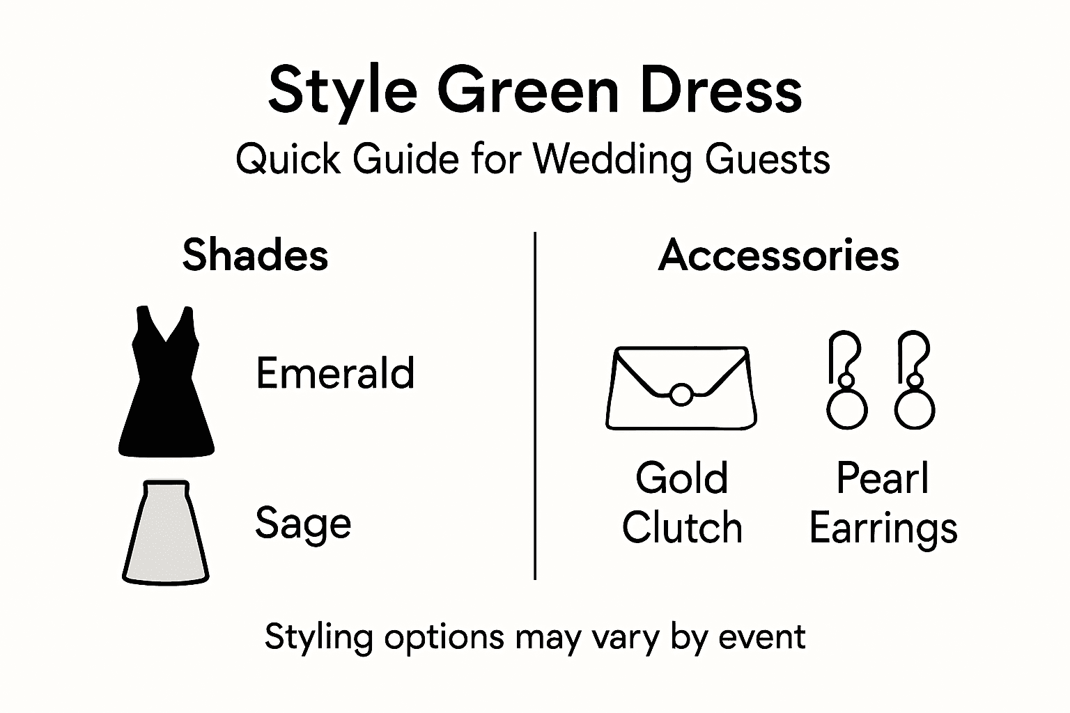 Infographic showing key style options for green dress
