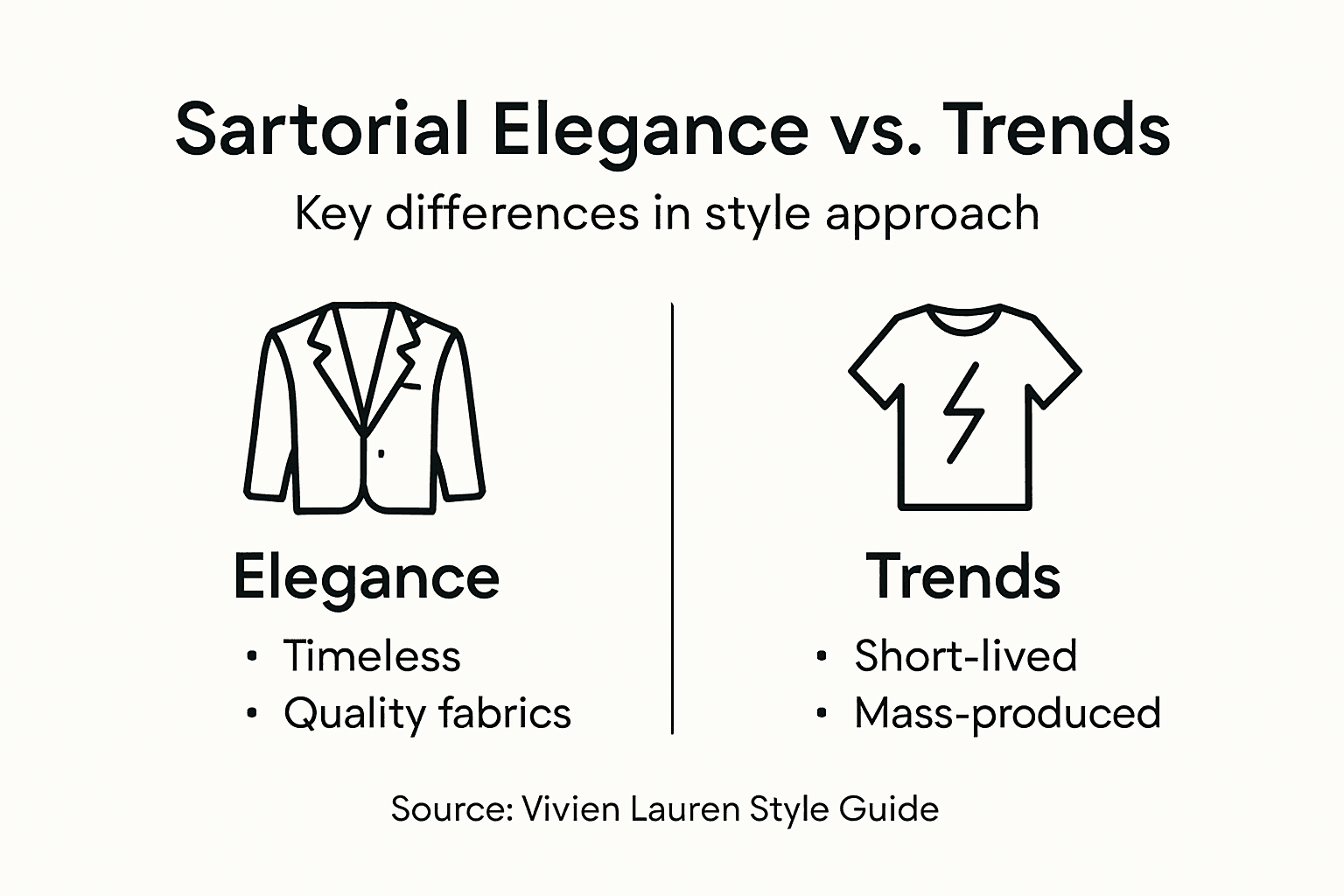 Infographic comparing sartorial elegance and trends