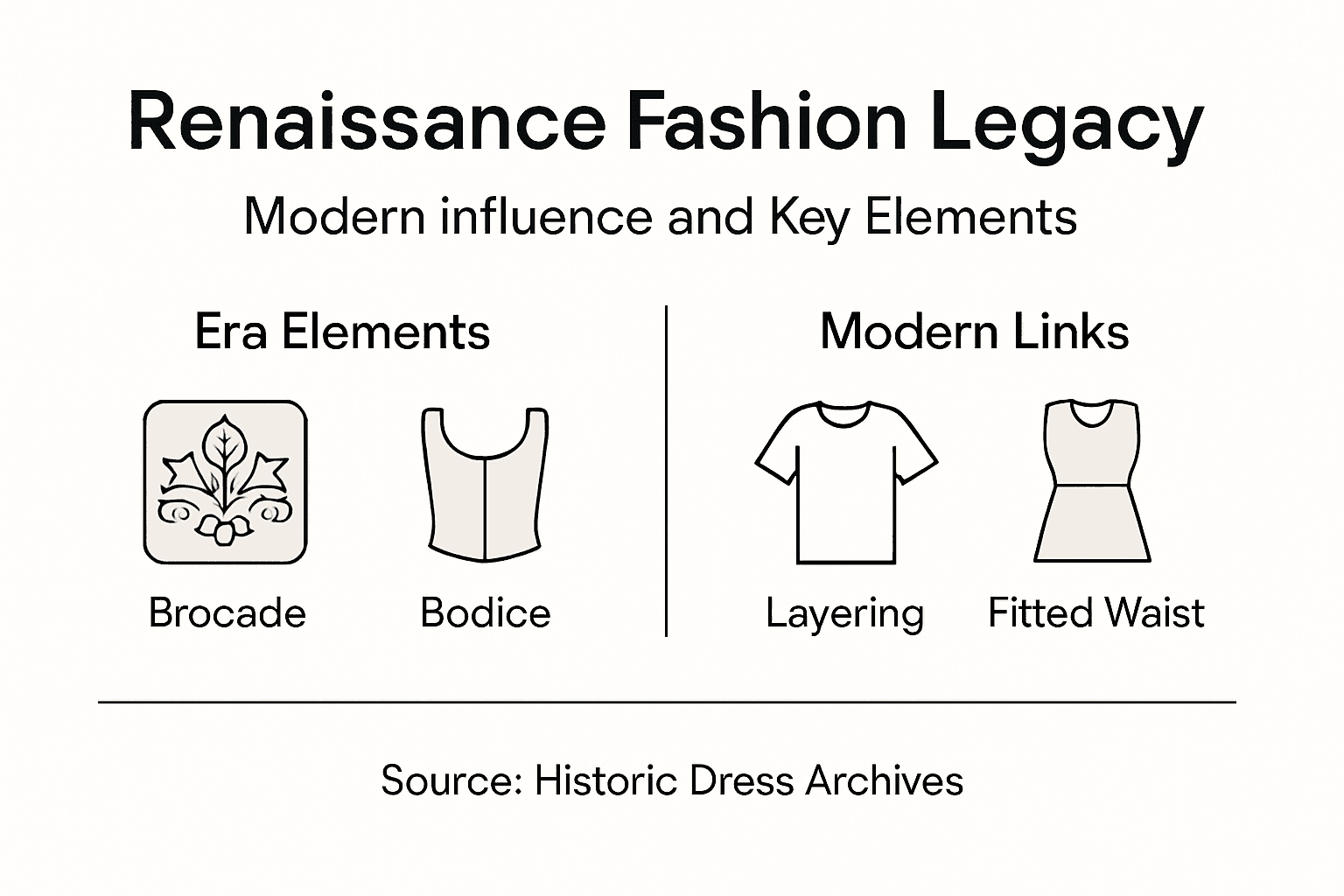 Infographic showing Renaissance fashion influence and elements