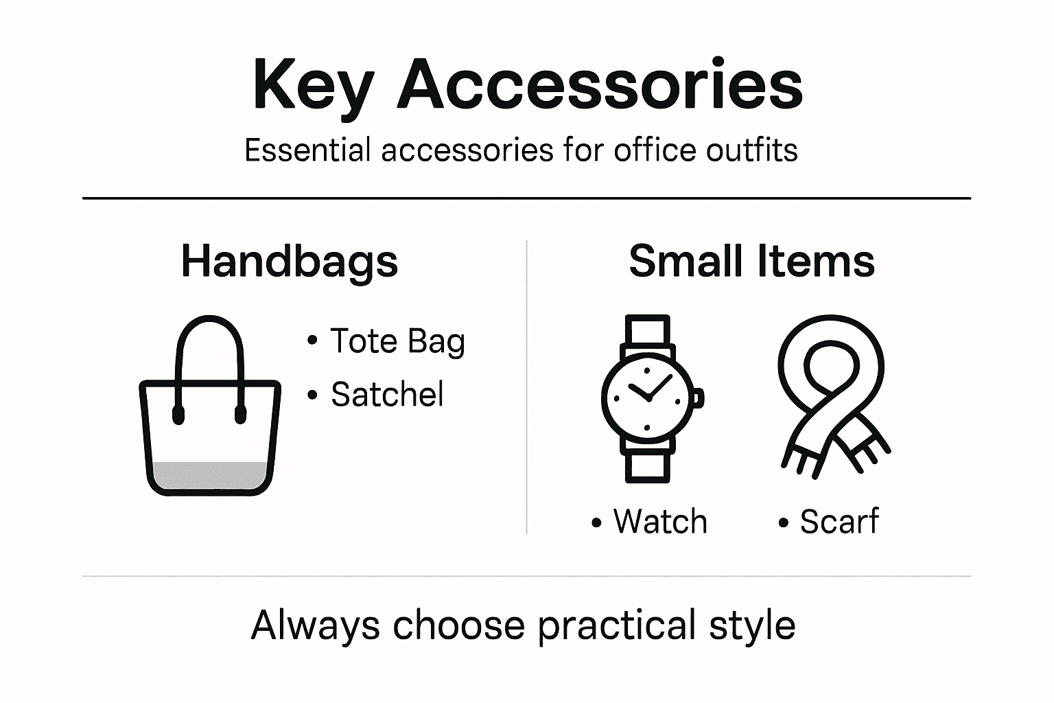 Infographic on office accessory types and benefits