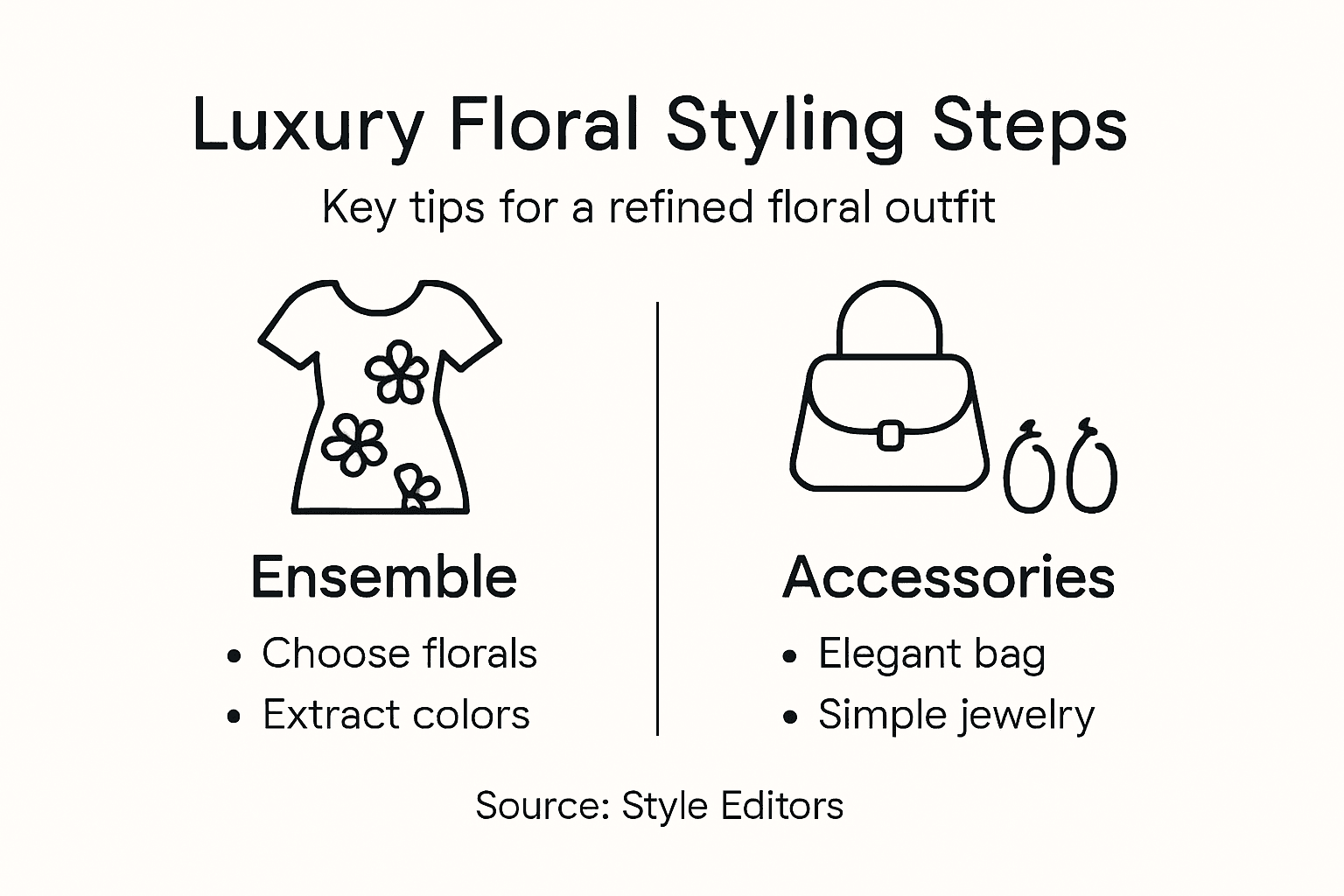 Infographic showing luxury floral styling steps