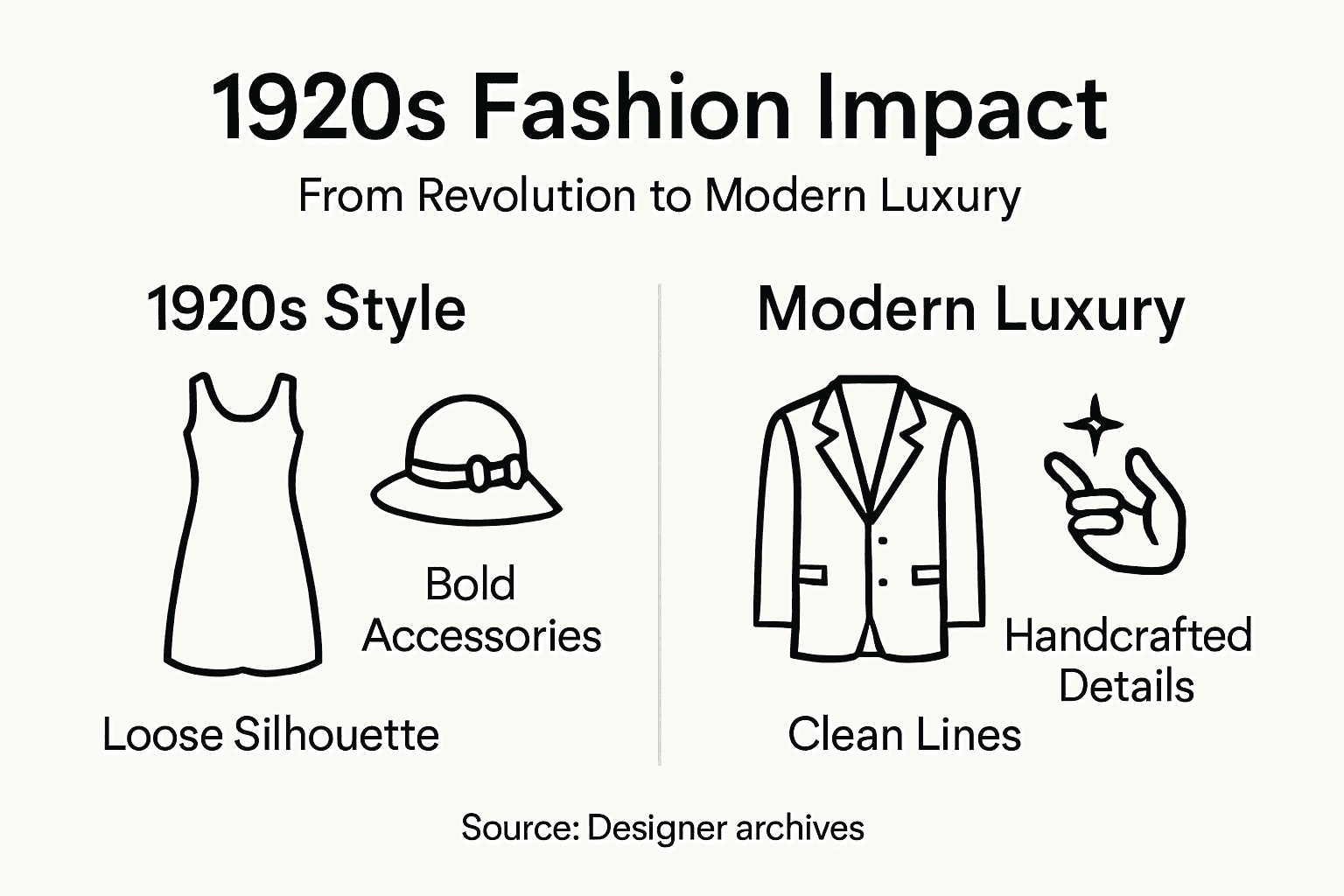 Infographic on 1920s impact in luxury fashion