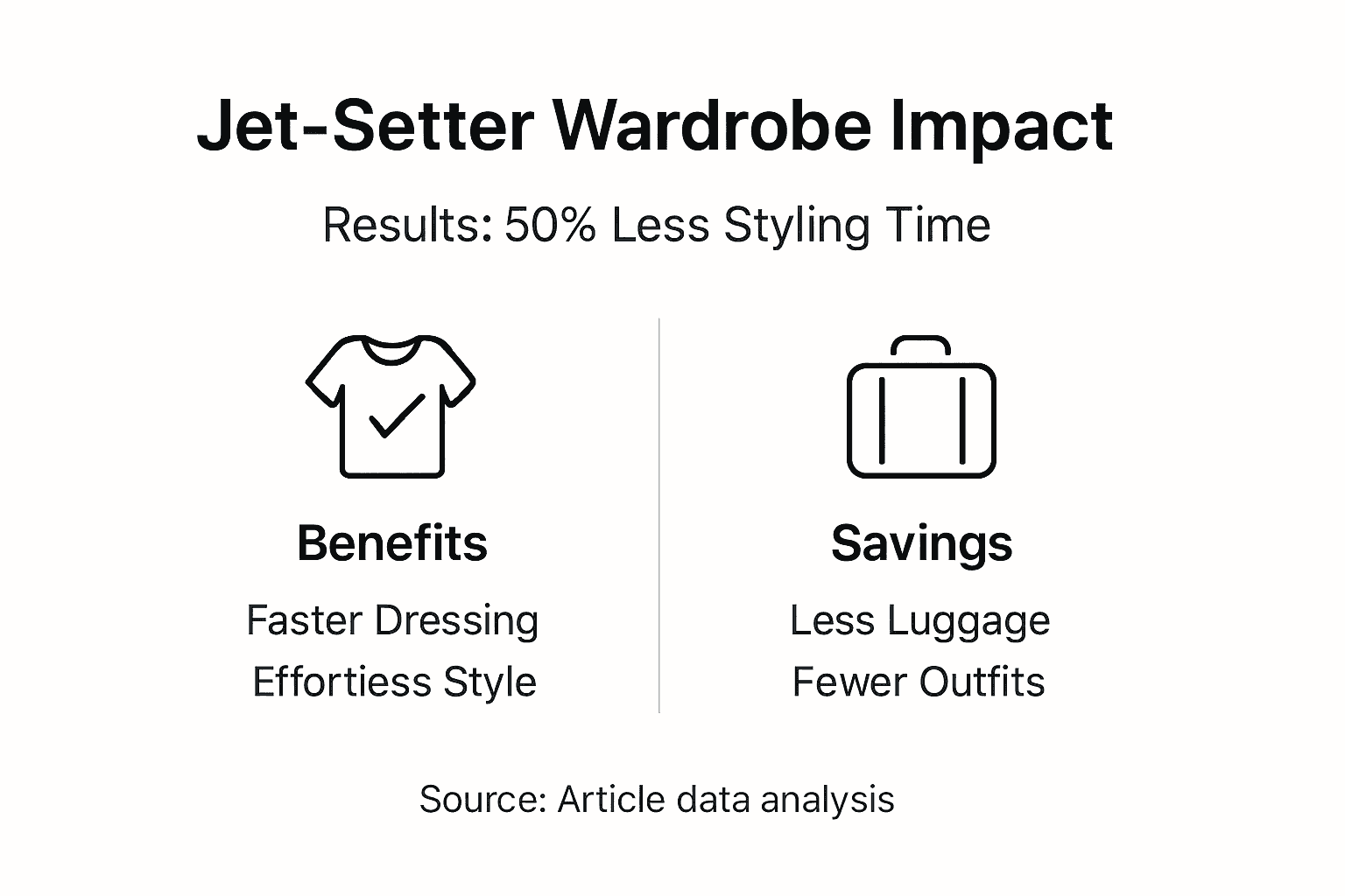 Infographic on jet-setter wardrobe impact and results