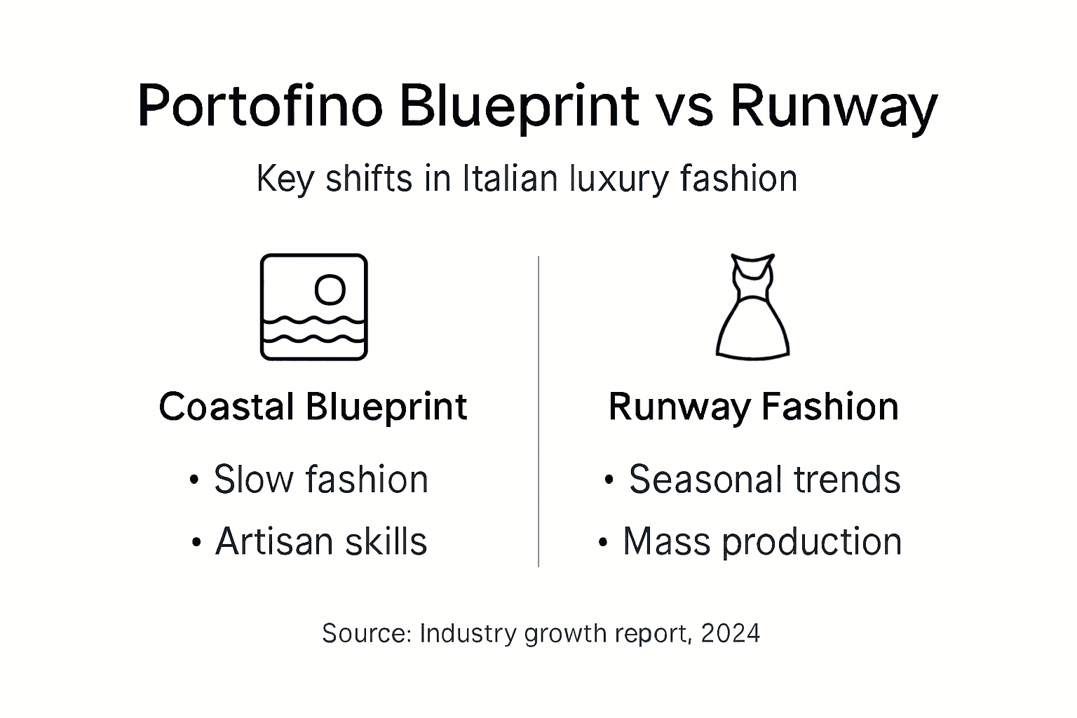 Infographic comparing Portofino blueprint and runway fashion