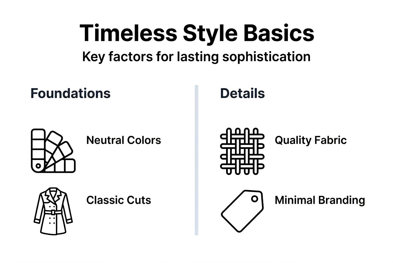 Infographic illustrating timeless style principles in fashion