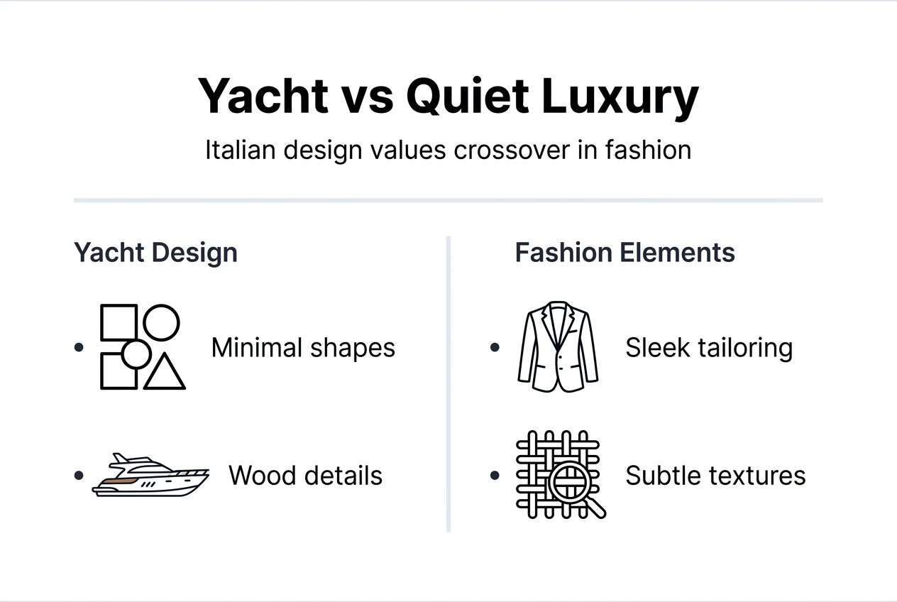 Infographic yacht and quiet luxury crossover