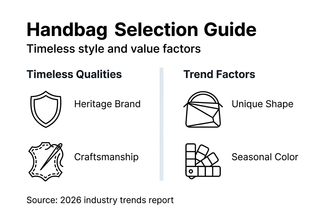 Infographic showing handbag selection factors