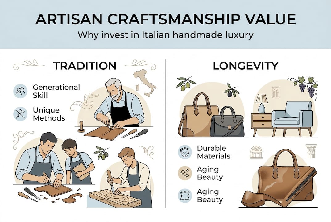 Infographic on artisan craftsmanship value and benefits