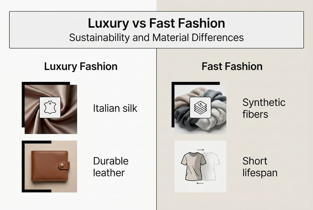 Infographic luxury vs fast fashion sustainability