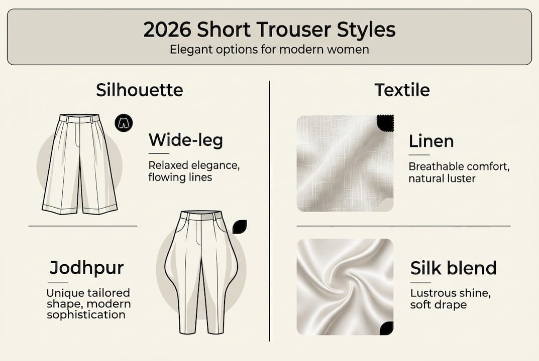 Infographic comparing luxury short trouser styles