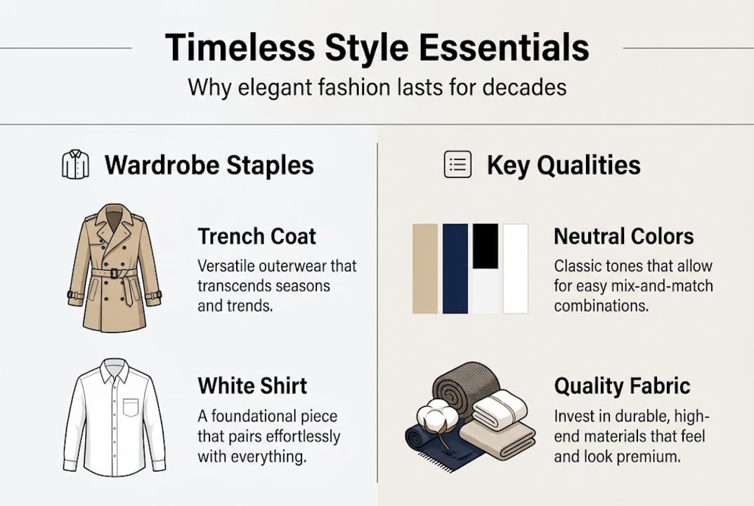Infographic shows timeless wardrobe and design qualities