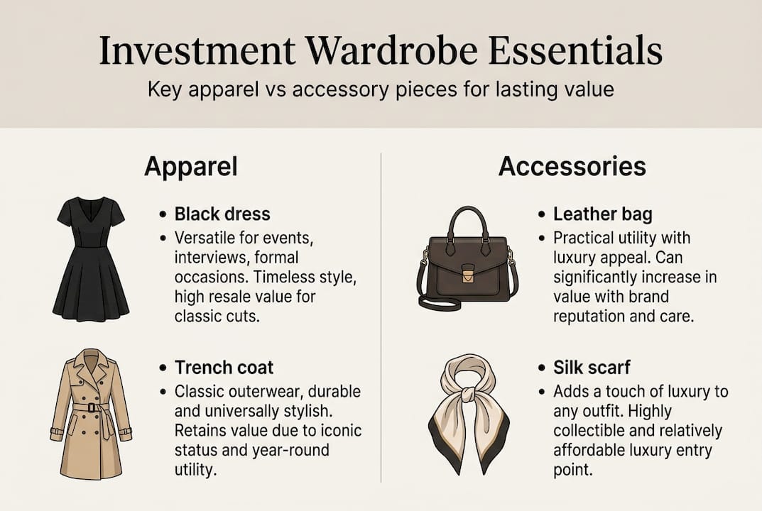 Infographic showing key apparel and accessory investments