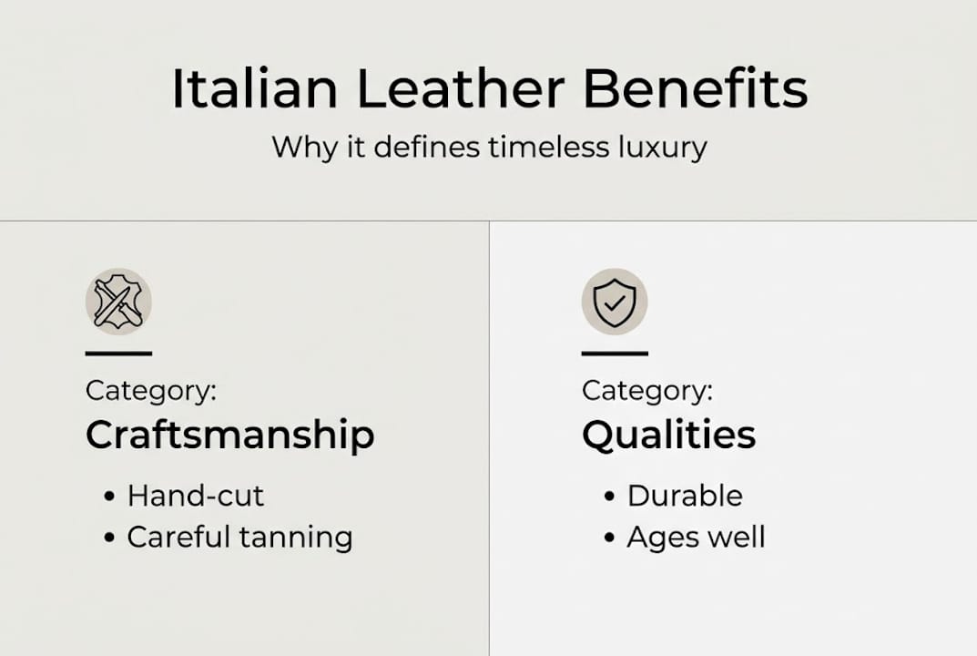 Infographic highlights Italian leather advantages