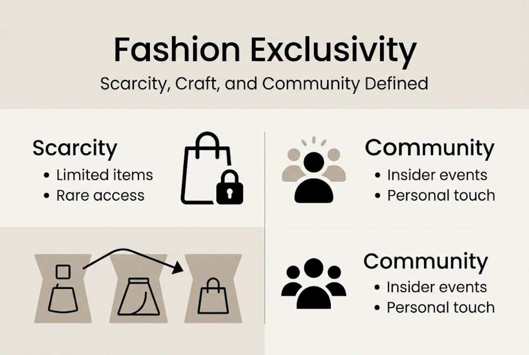 Infographic illustrating fashion exclusivity principles