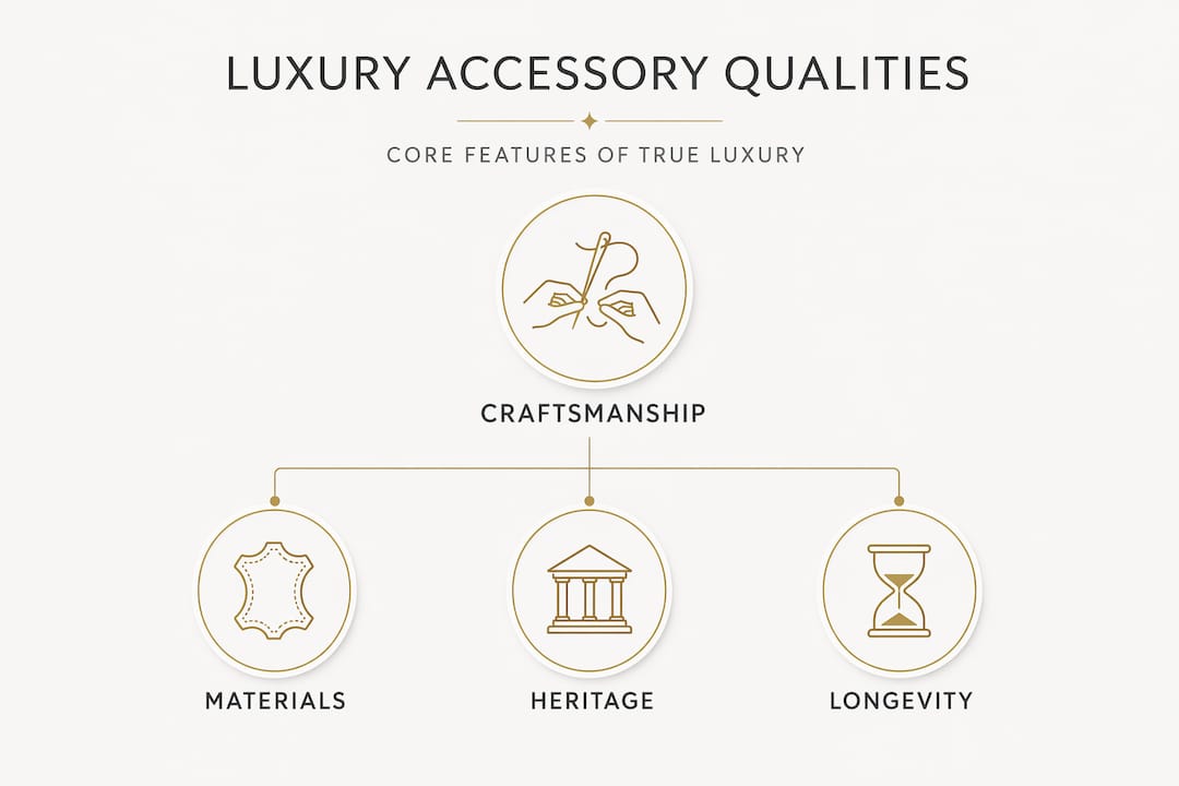 Hierarchy infographic luxury accessory qualities