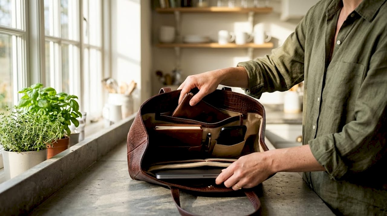Organizing designer bag’s laptop compartment