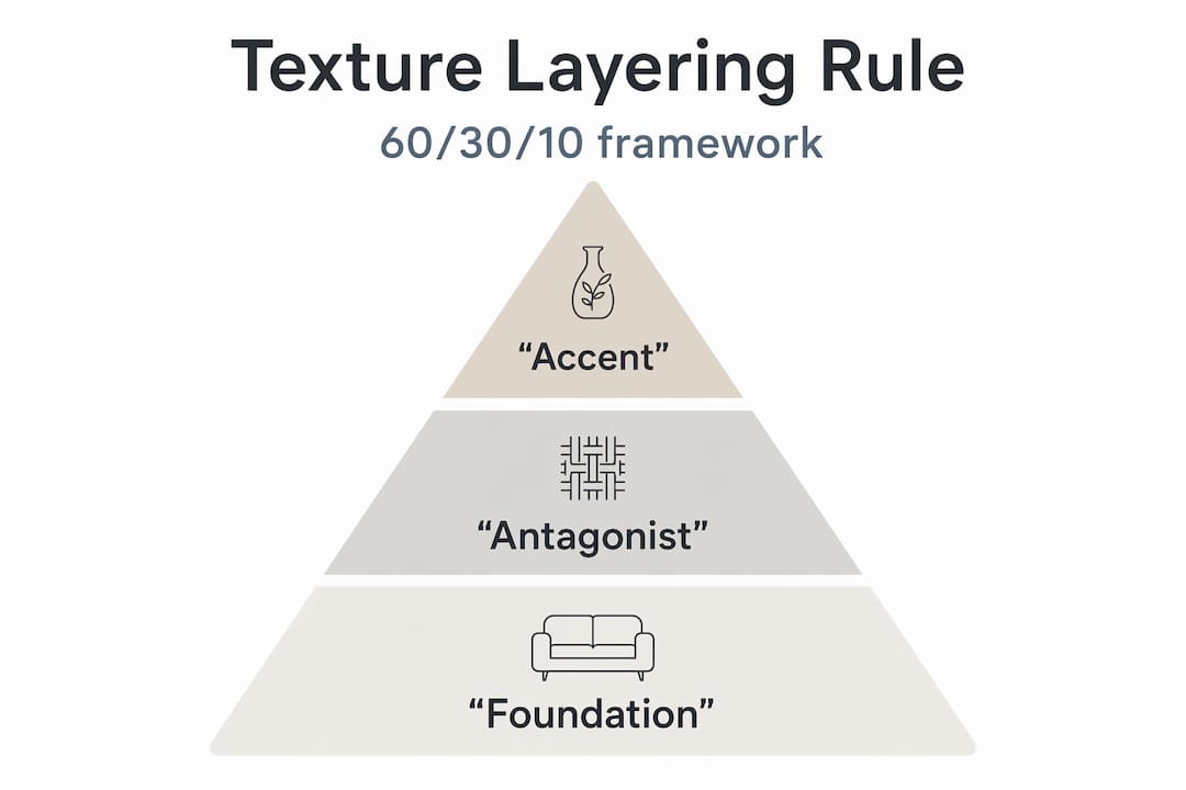 Infographic showing hierarchy of layering textures