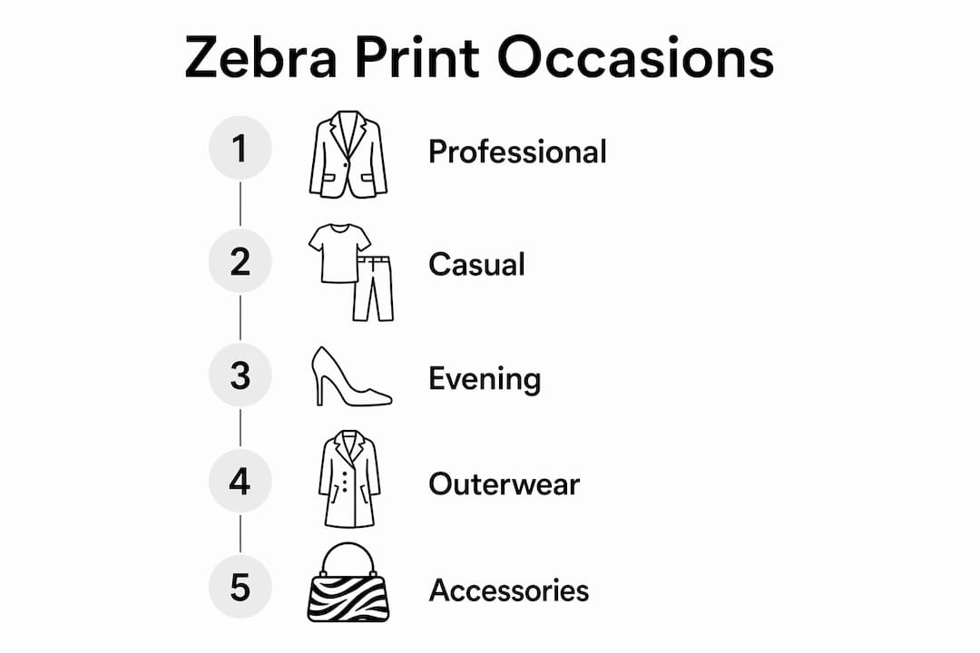 Infographic outlining zebra print fashion occasions