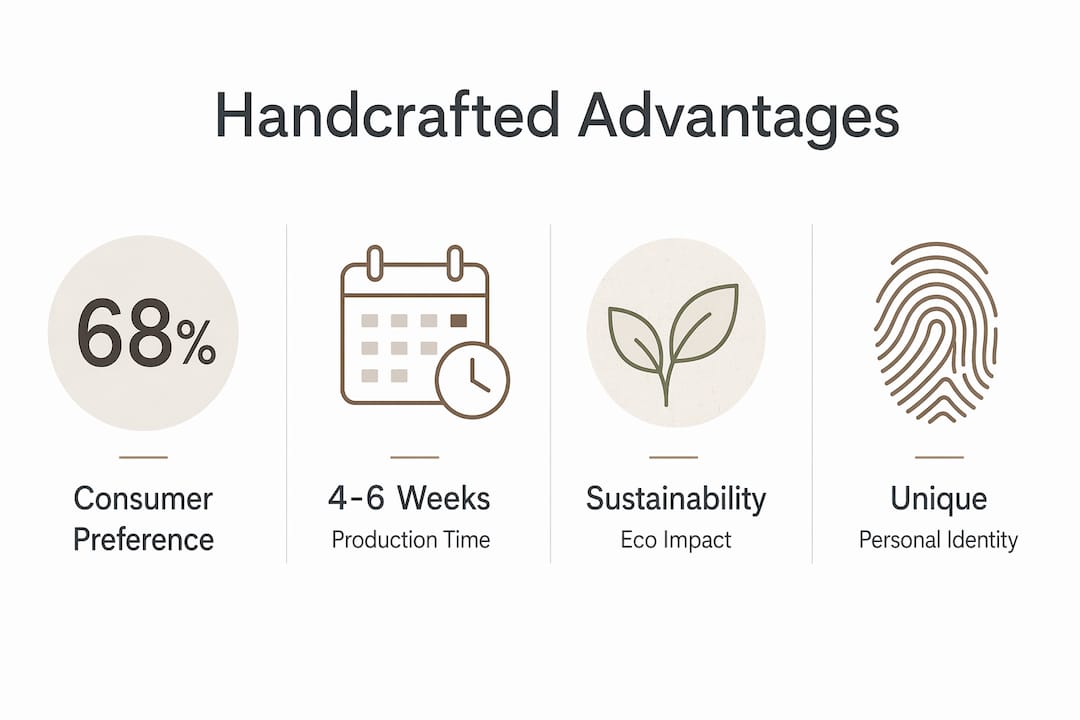 Infographic showing key benefits of handcrafted accessories