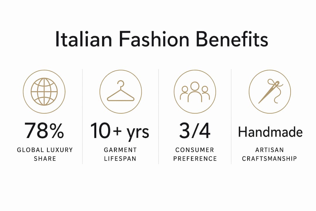 Infographic highlighting Italian fashion benefits