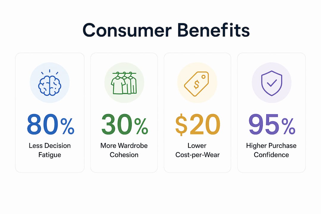 Infographic showing key consumer benefits of curated collections
