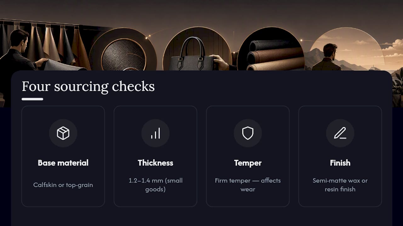 Four checks for sourcing saffiano leather