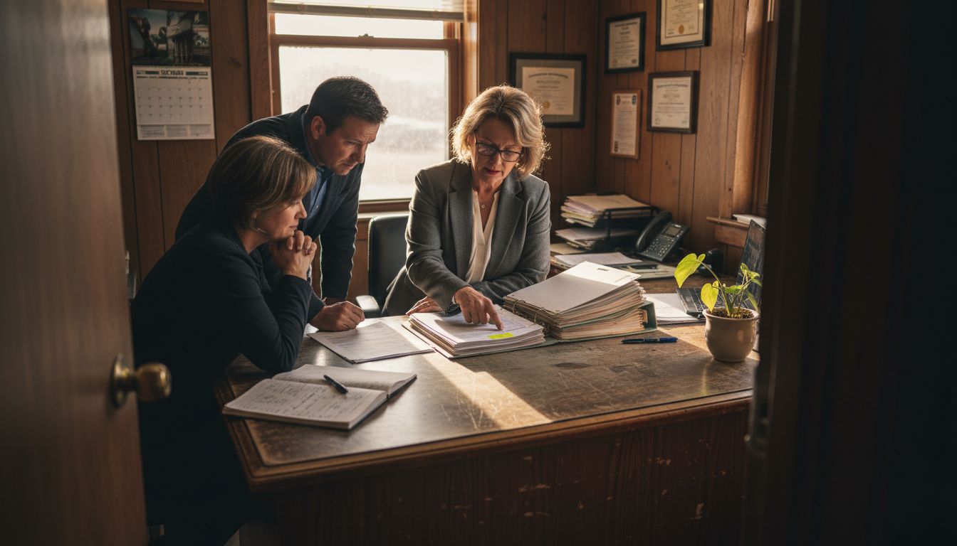 Mortgage specialist meeting with clients