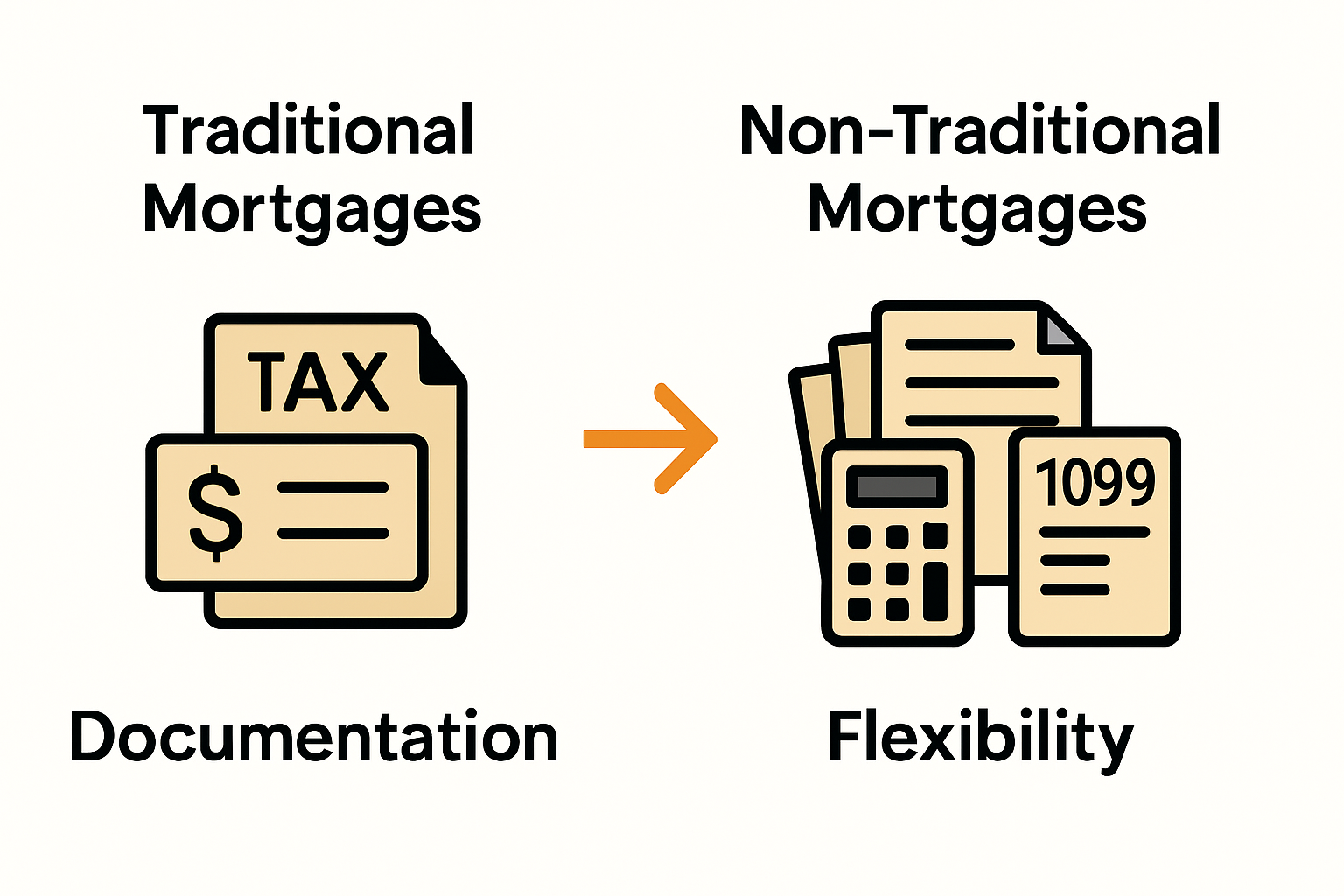 Infographic comparing conventional and non-traditional mortgages