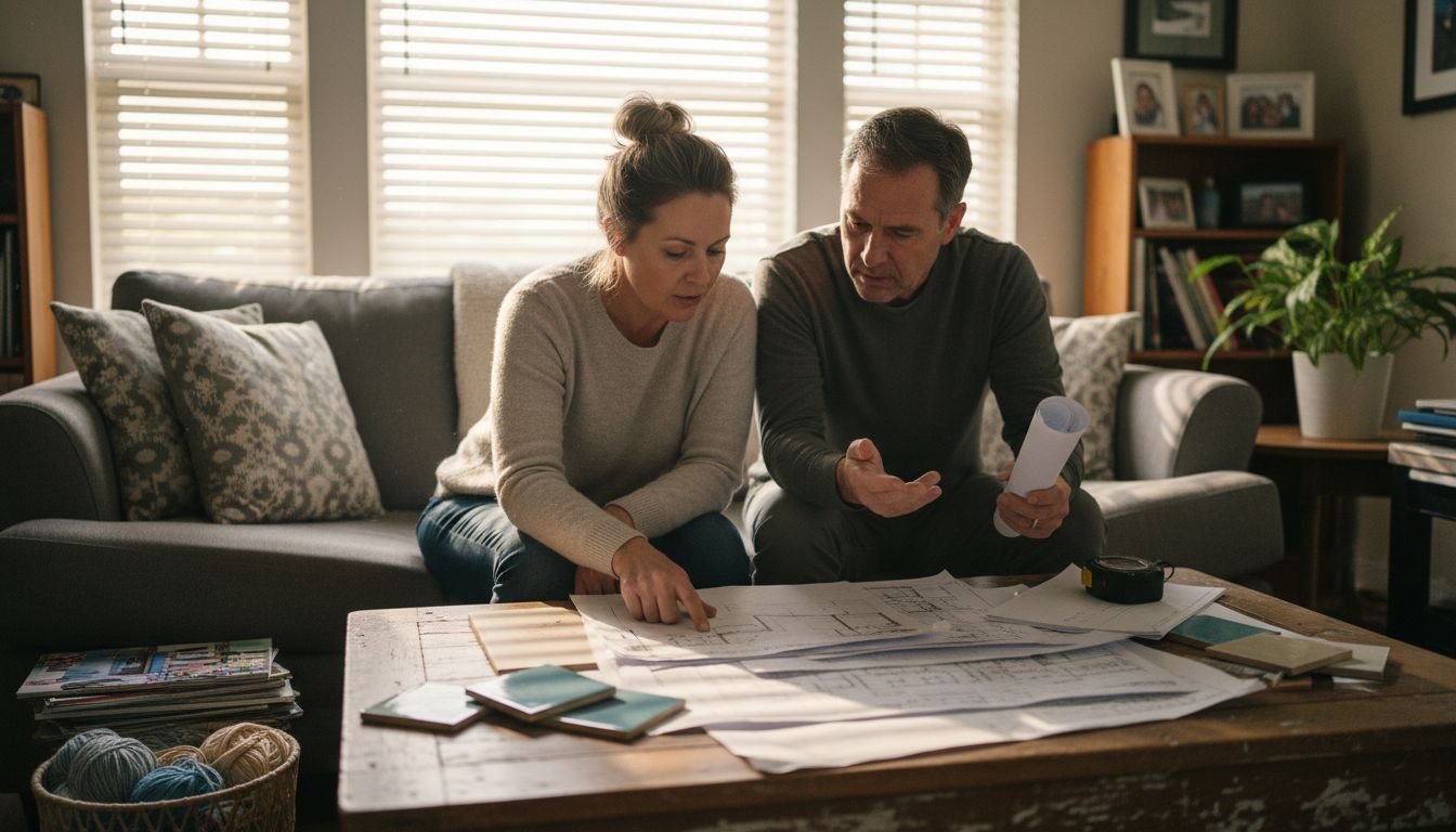 Couple discusses home improvement plans together