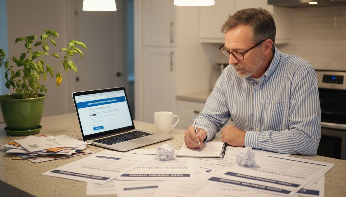 Man calculating mortgage insurance premiums