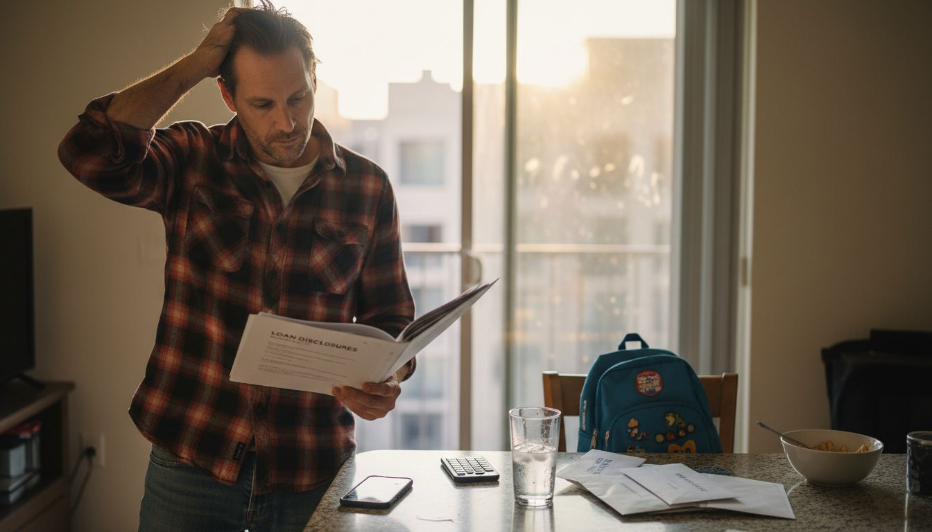 Man reviewing home equity loan disclosures