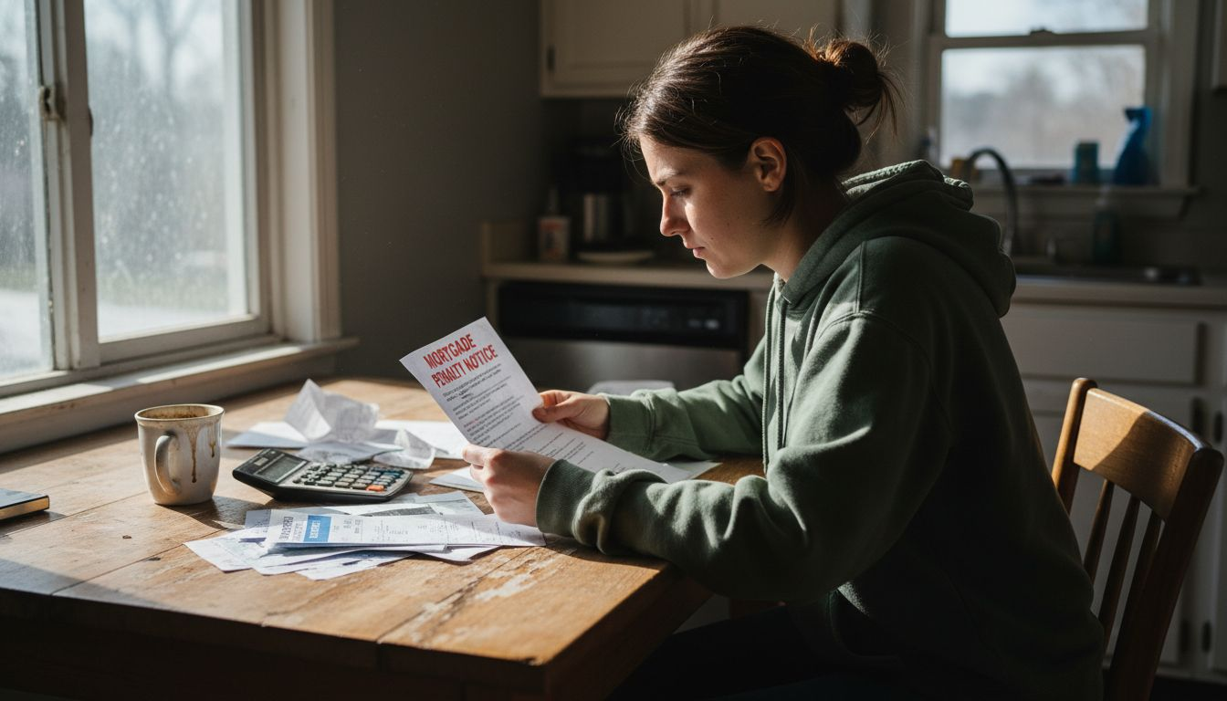 Homeowner reviewing mortgage penalty notice