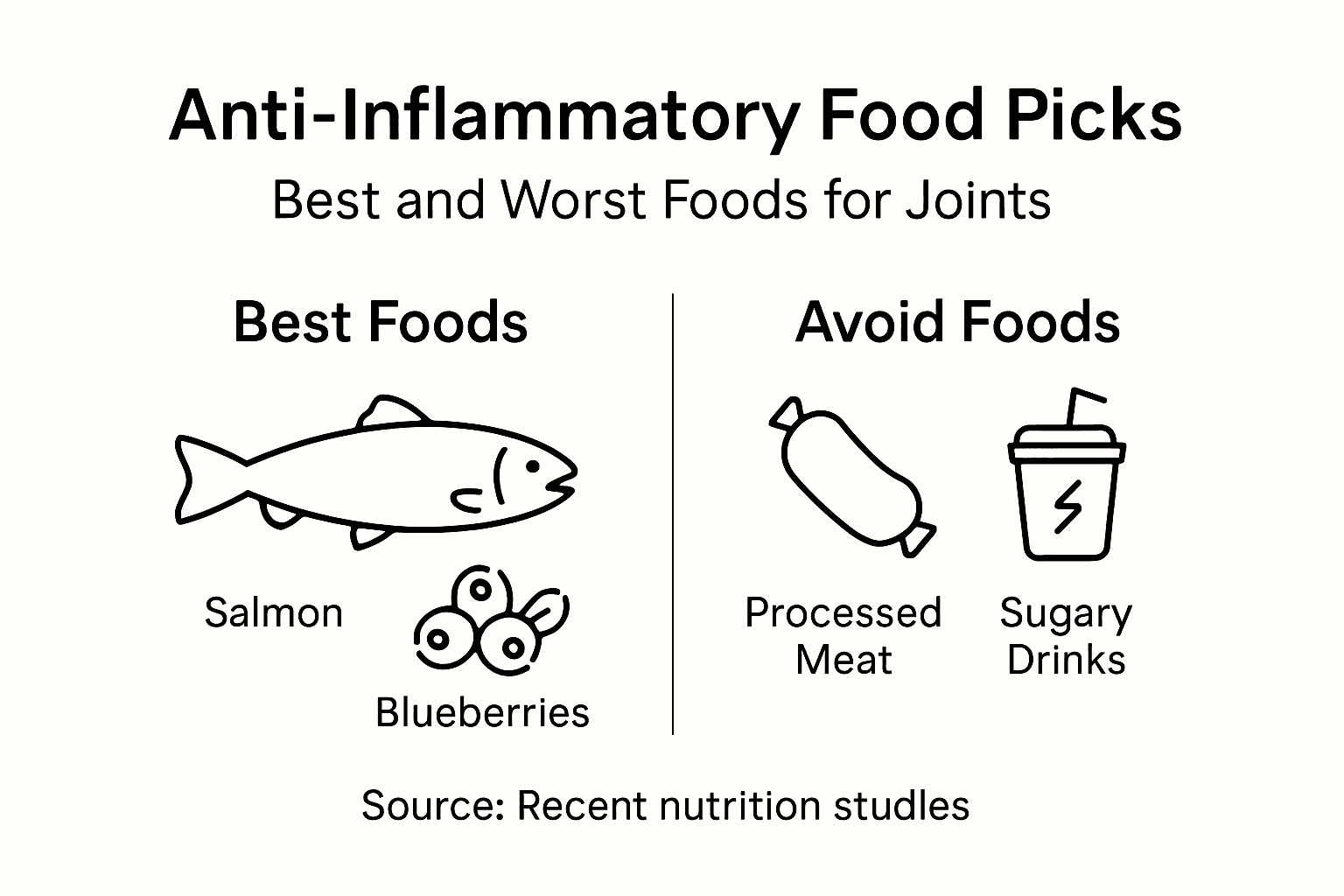 Infographic best and worst foods for joints