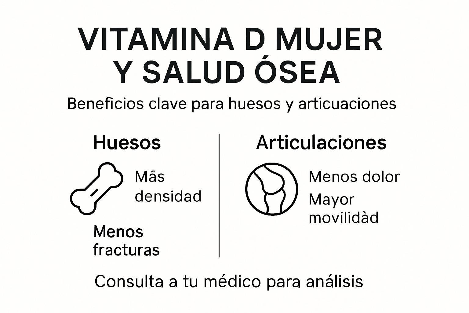 Guía visual sobre la importancia de la vitamina D para la salud ósea en mujeres