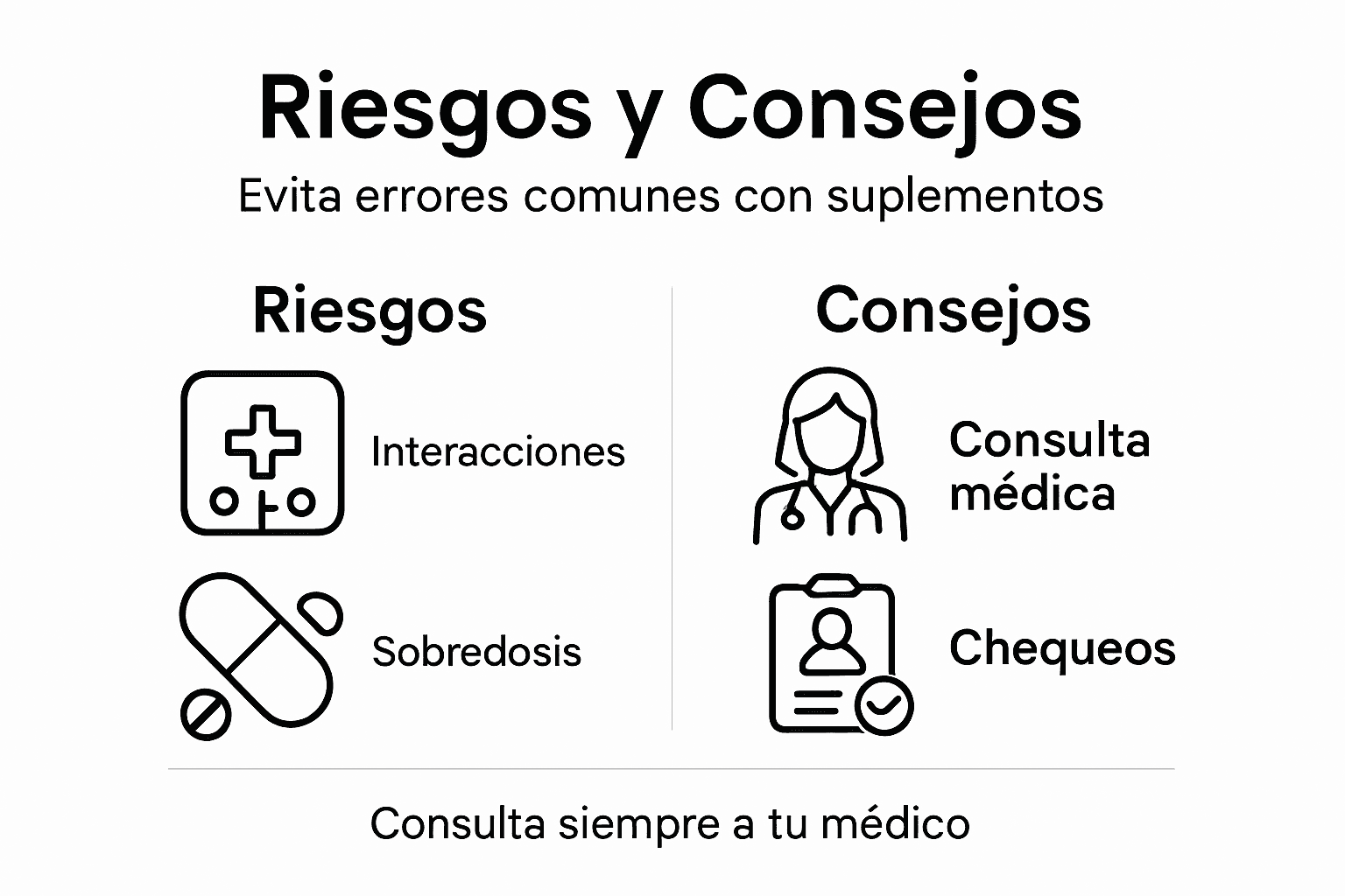 Guía visual sobre los riesgos y recomendaciones al tomar suplementos naturales