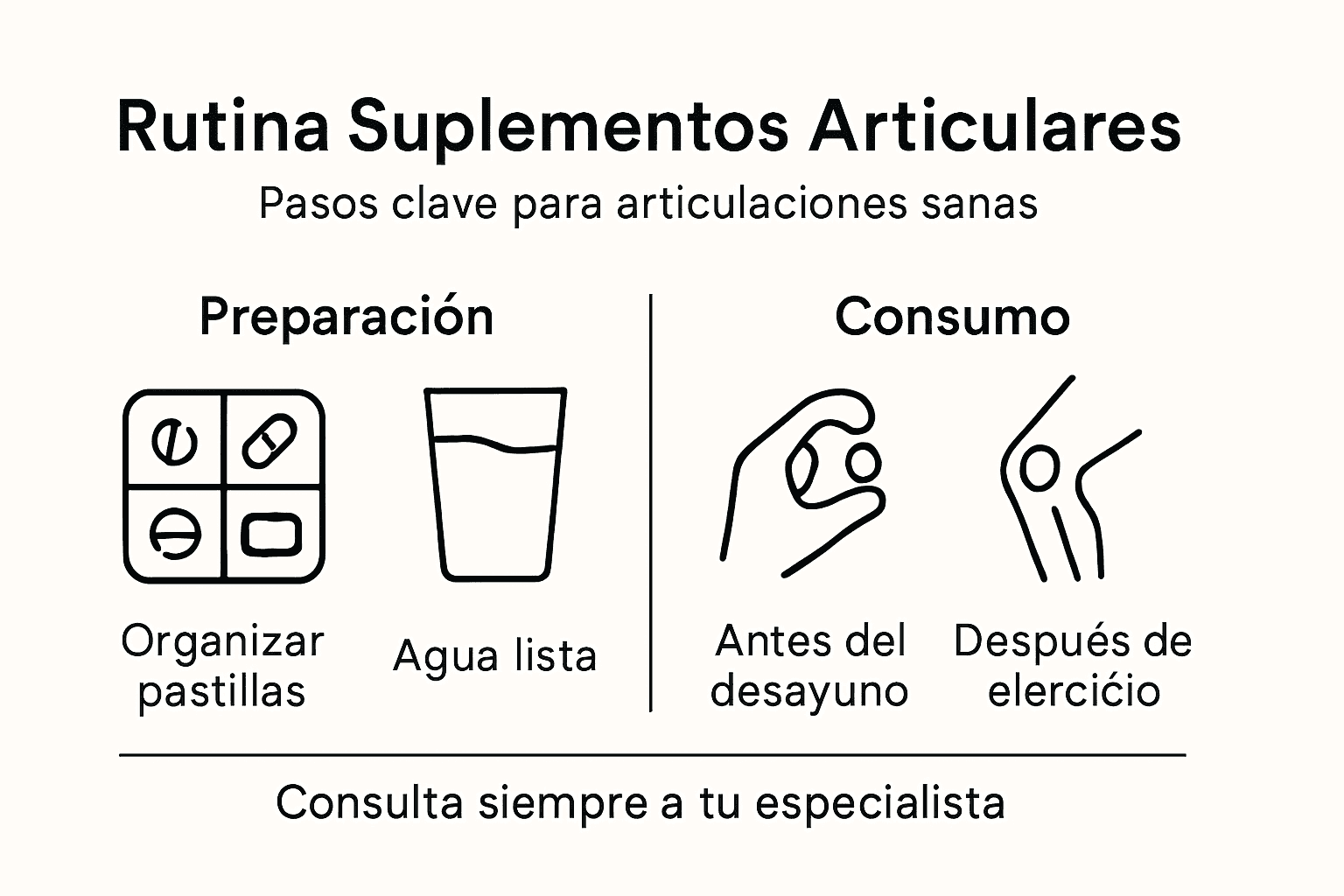 Guía visual para organizar tu rutina diaria de suplementos