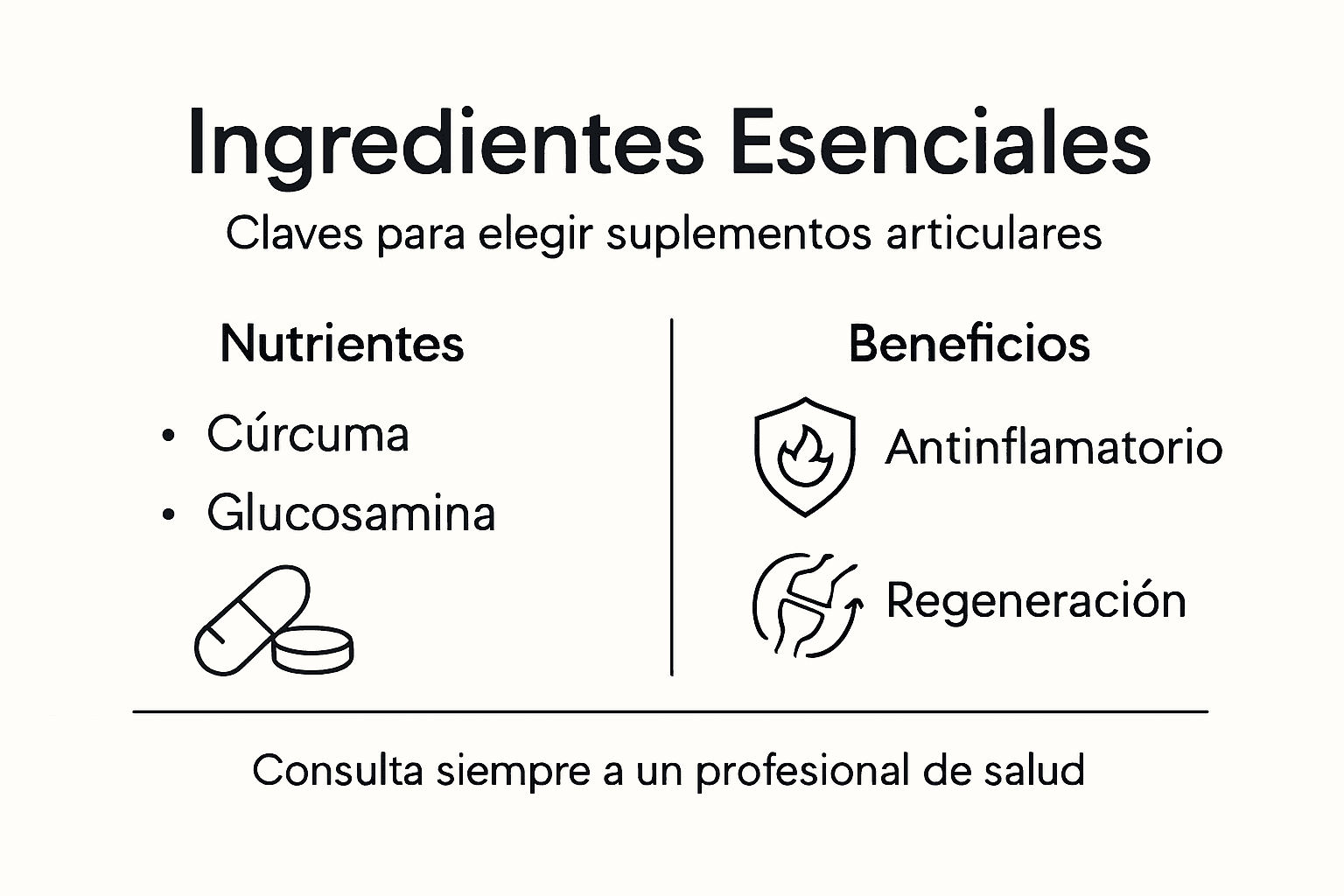 Guía visual sobre los principales ingredientes en suplementos para las articulaciones