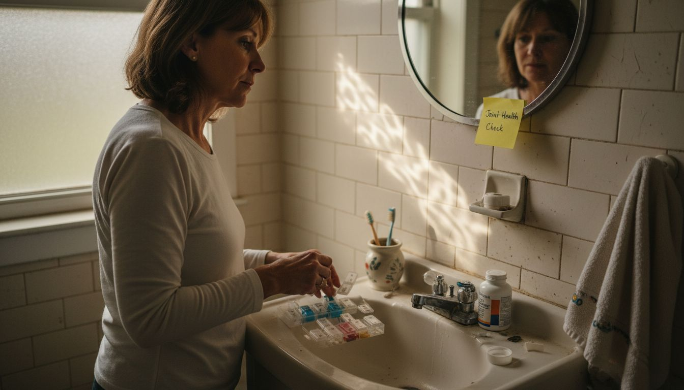 Woman preparing daily vitamin supplements