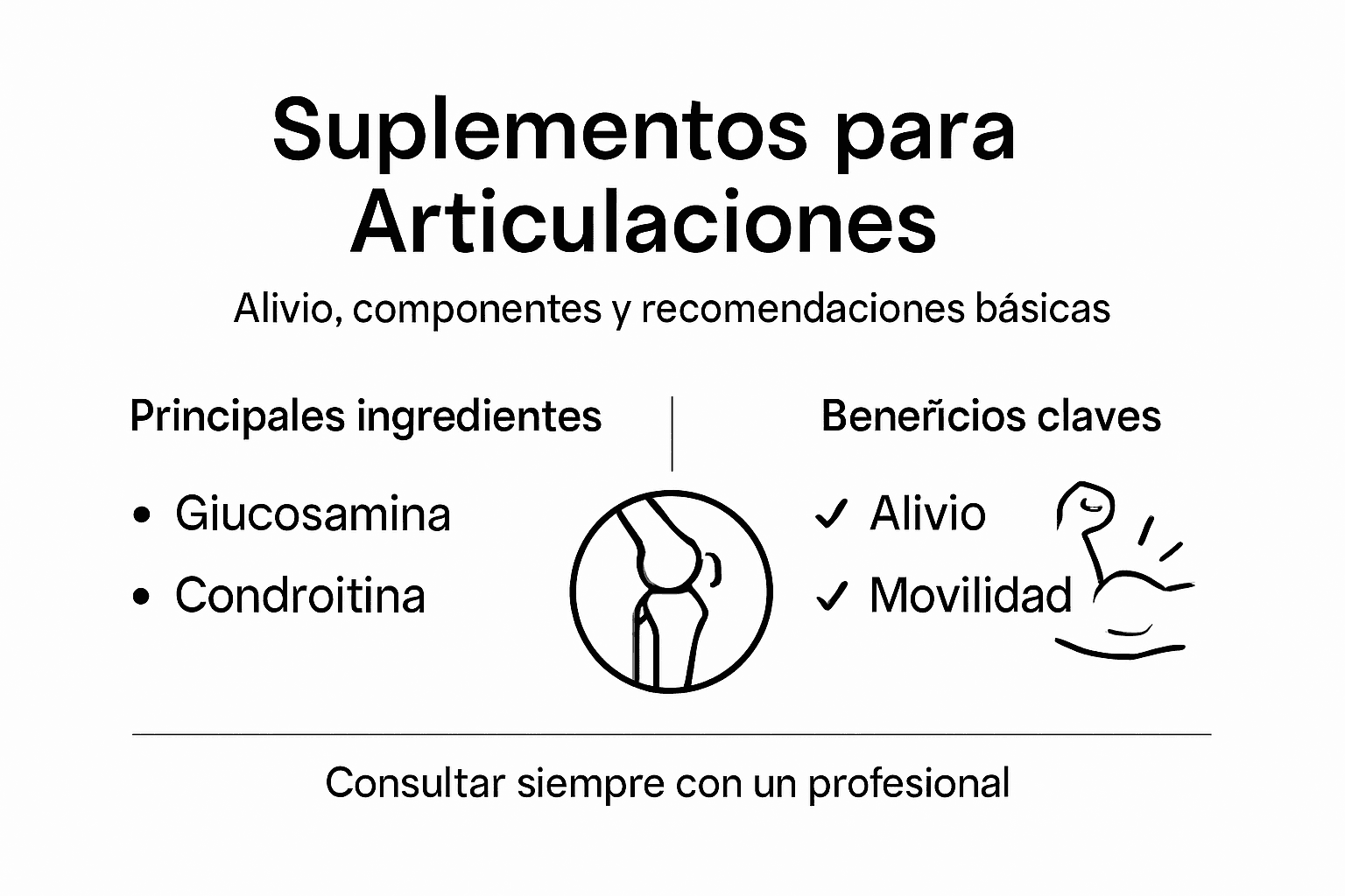 Descubre en esta infografía los componentes clave y los beneficios de los suplementos para el cuidado de tus articulaciones.