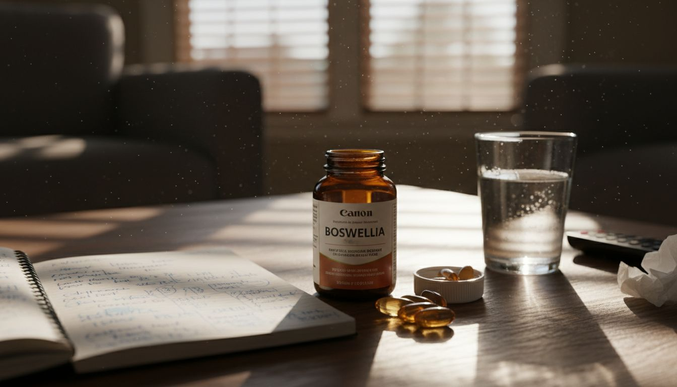 Herbal capsules and supplement bottle close-up